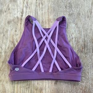 lululemon athletica purple crisscross-back sports bra